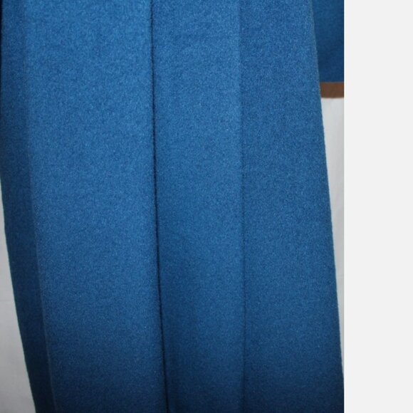 Vintage 70's Long Blue Wool Coat Button Front London Fog Made in USA ACTWU 12 P - Picture 15 of 16